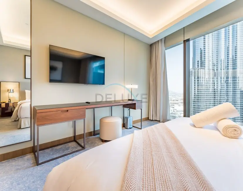 Overlooking Burj Khalifa and Fountain Views from Living to Bedrooms — Downtown Dubai — photo 21